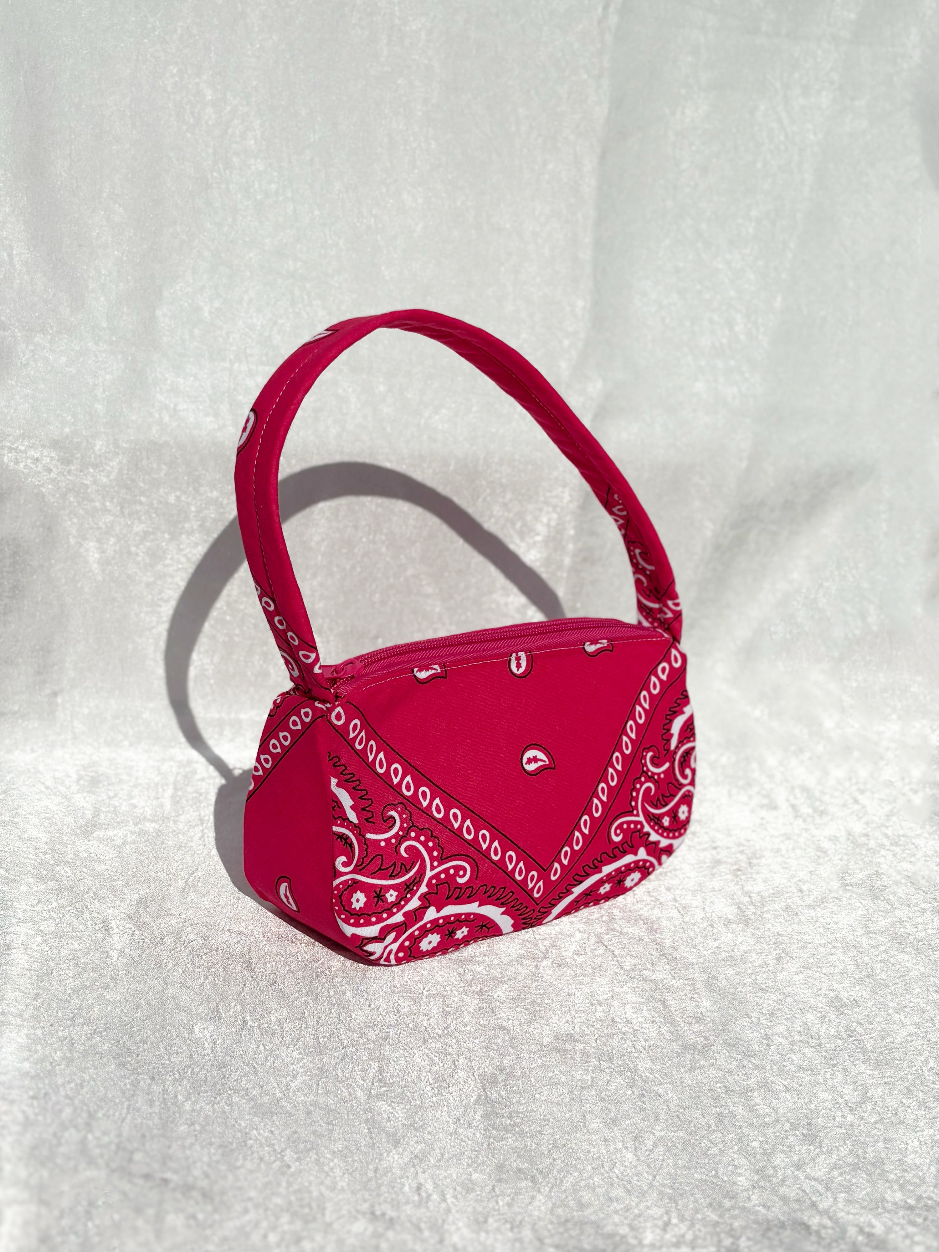 Mini Shoulder Bag: Pink Bandana