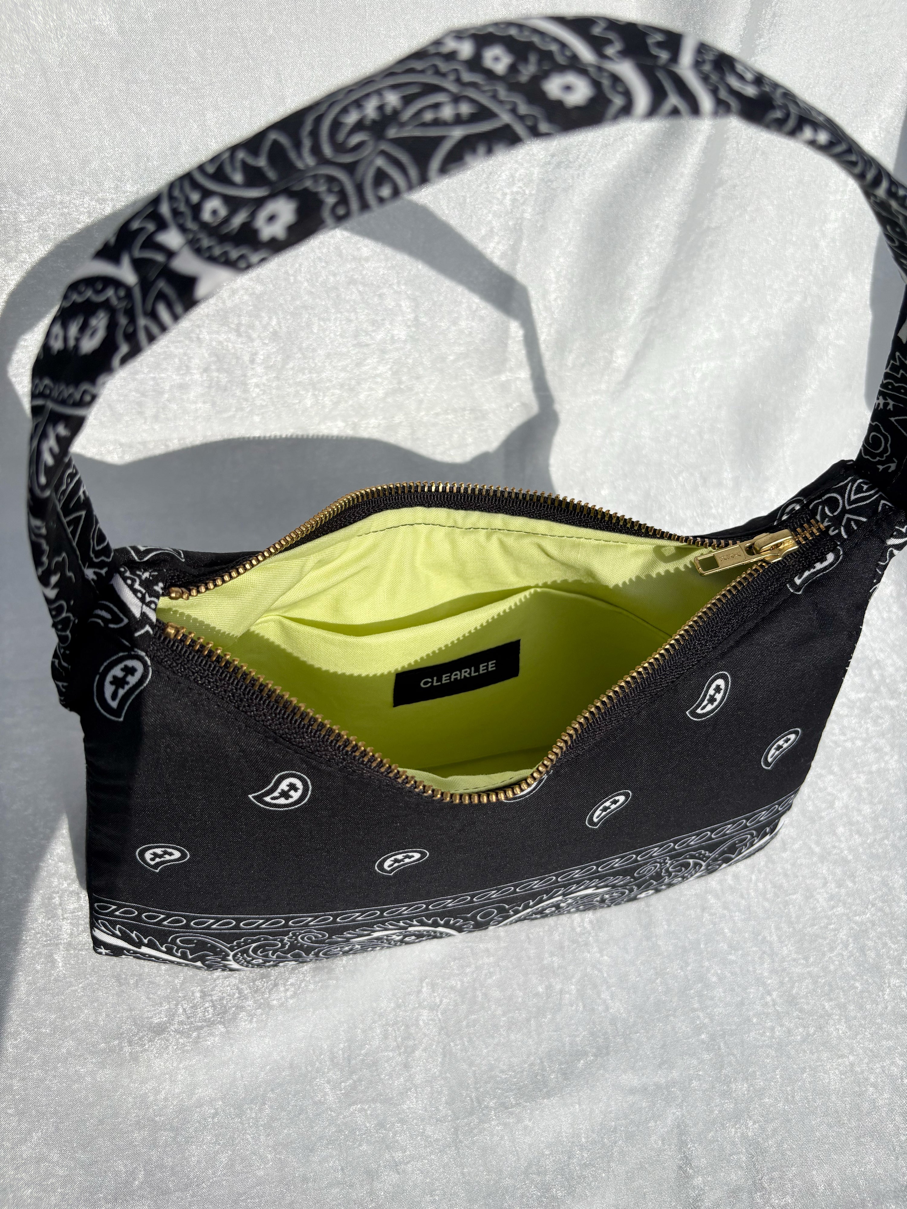 Baguette Bag: Black Bandana – Morgan Made It. Baguette Bag: Black Bandana – Morgan Made It.