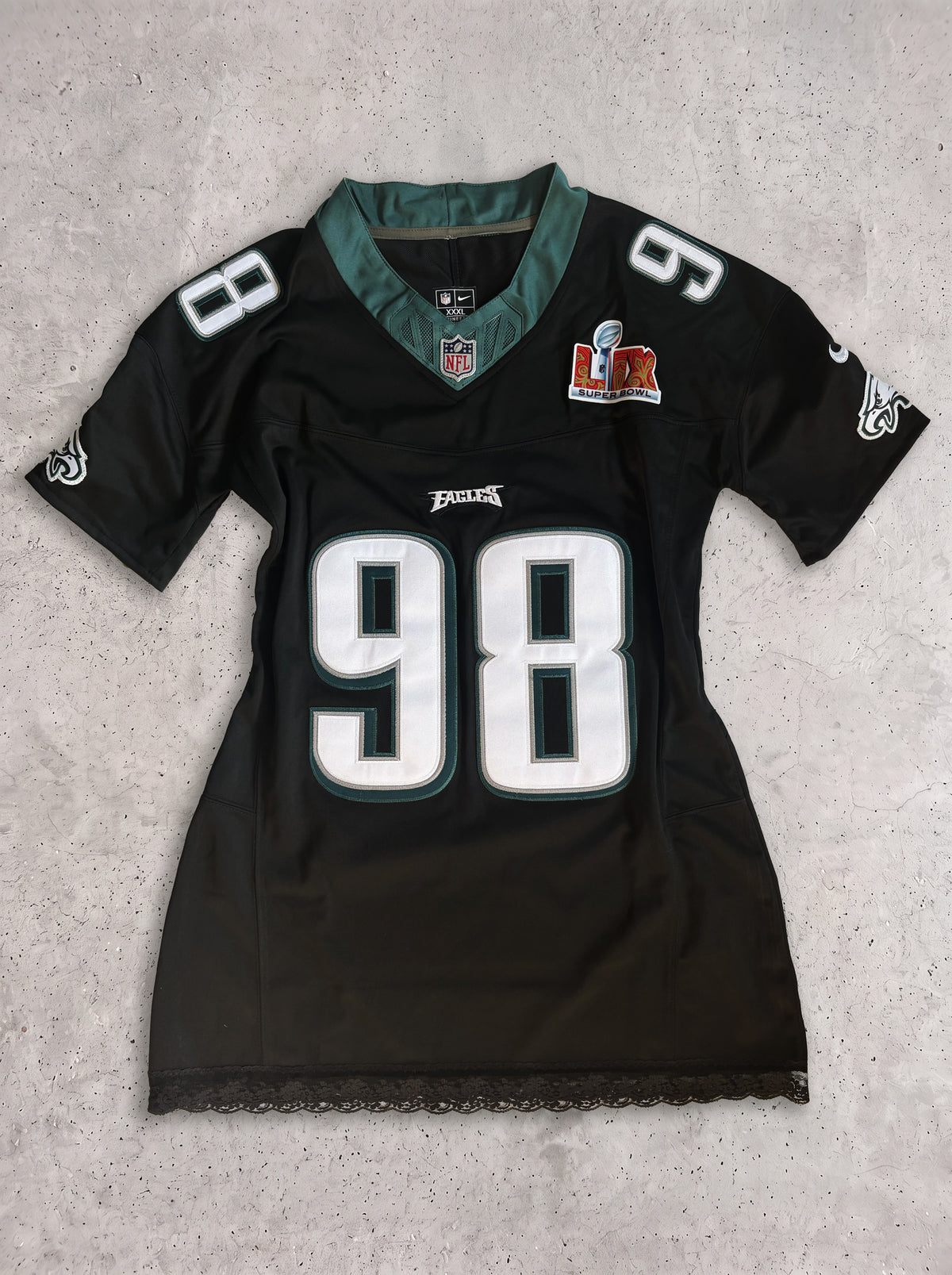 Eagles Lace Trim Women's Jersey Dress | 98 Jalen Carter