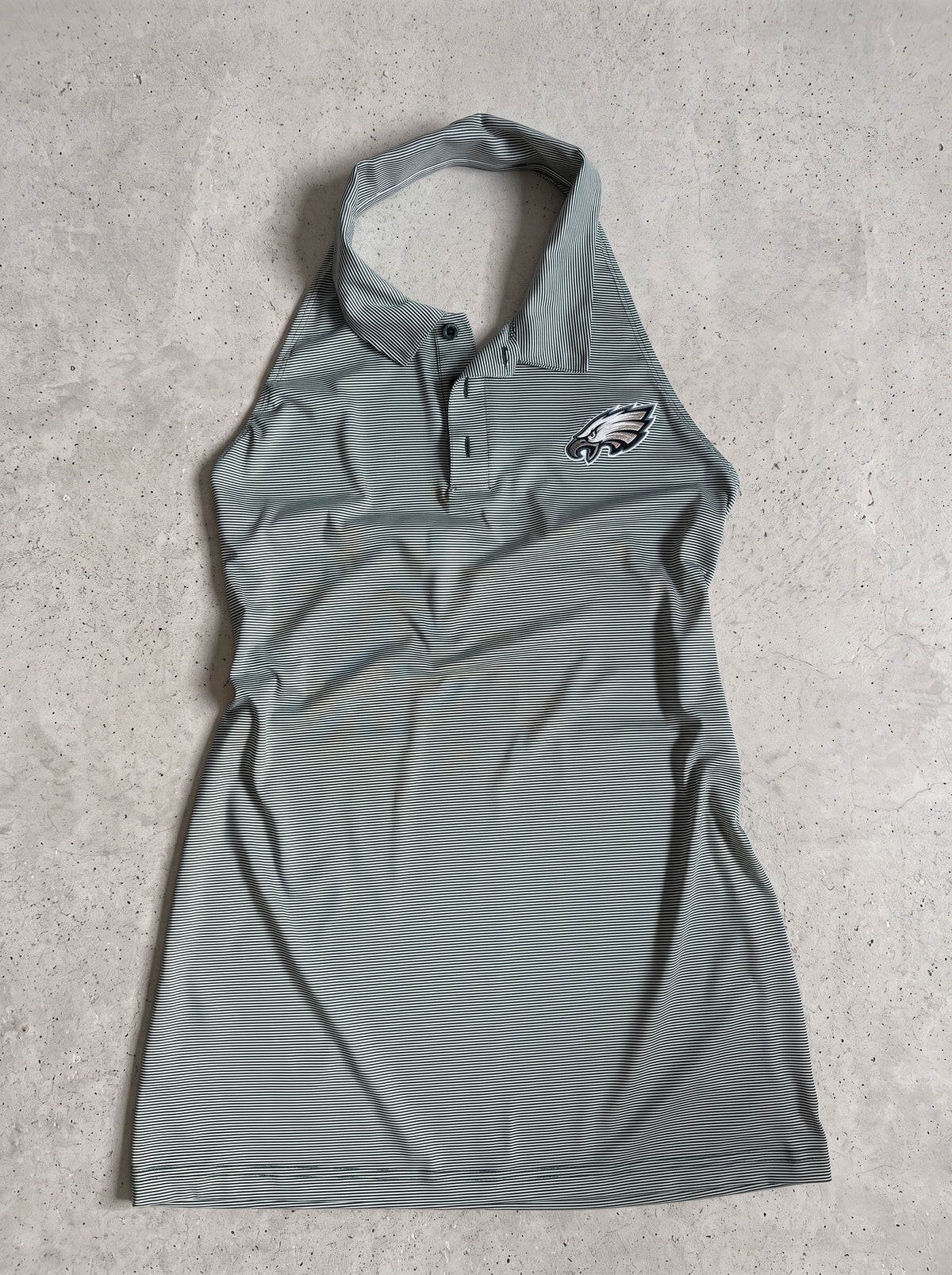 Eagles Upcycled Polo Halter Dress (Size S/M)