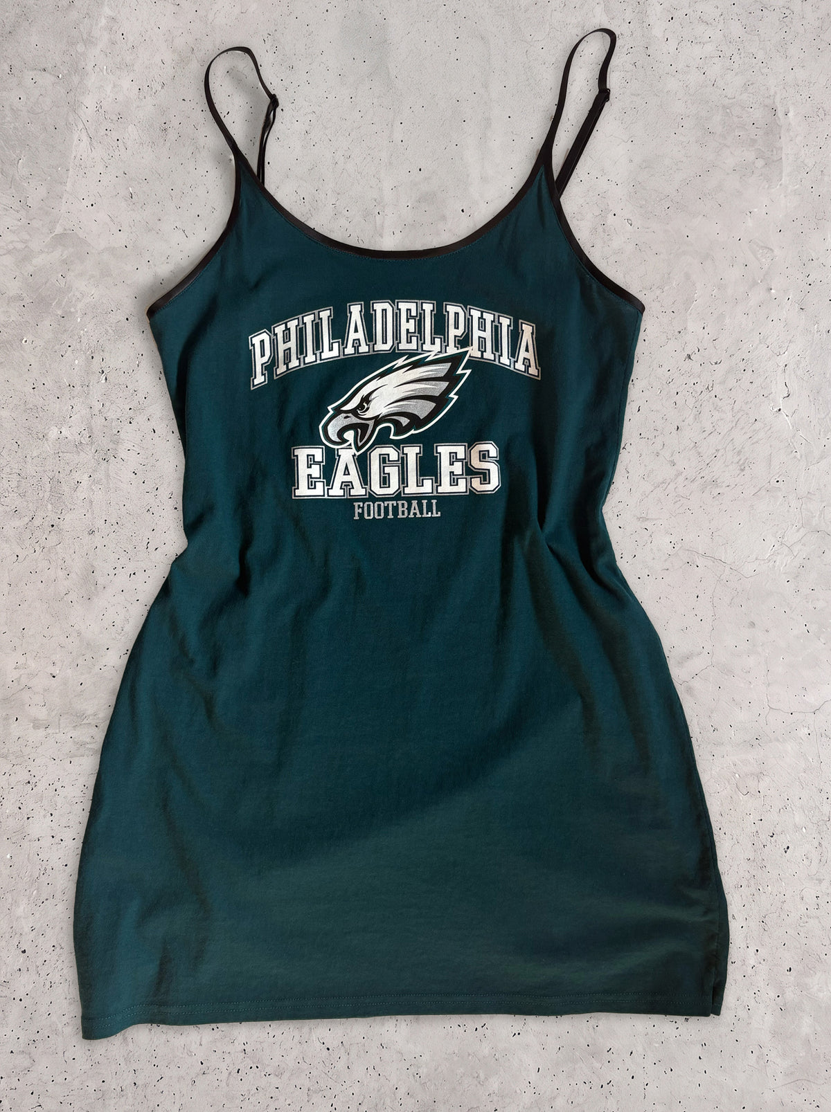 Eagles Upcycled T-Shirt Mini Dress | Green (Size M/L)