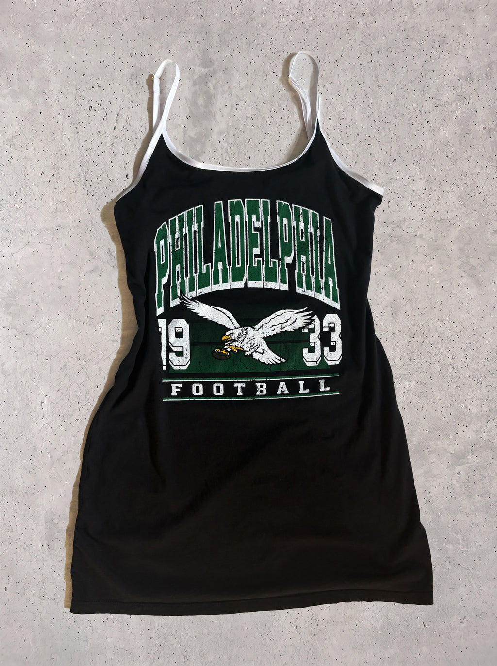 Eagles Upcycled T-Shirt Mini Dress | Black (Size M/L)