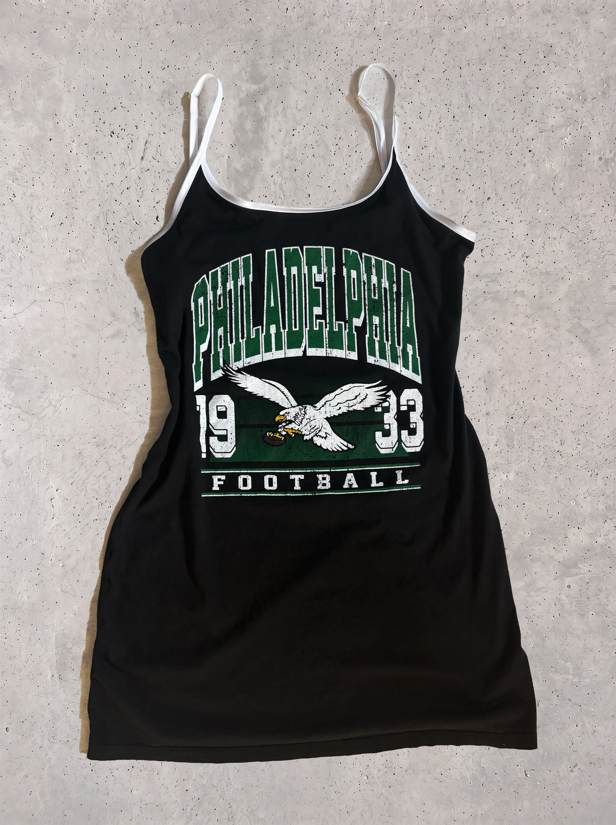 Eagles Upcycled T-Shirt Mini Dress | Black (Size M/L)
