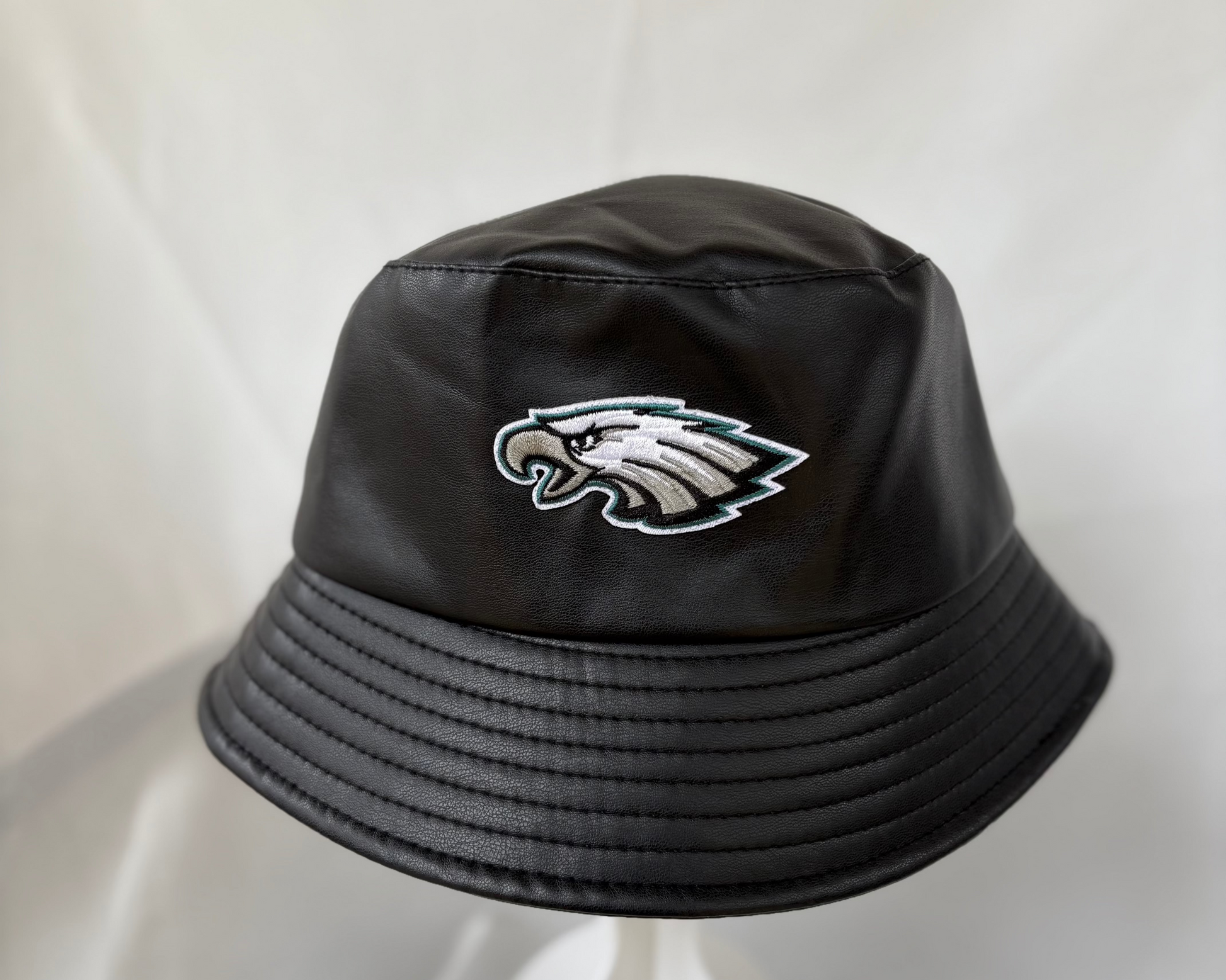 Faux Leather Eagles Bucket Hat