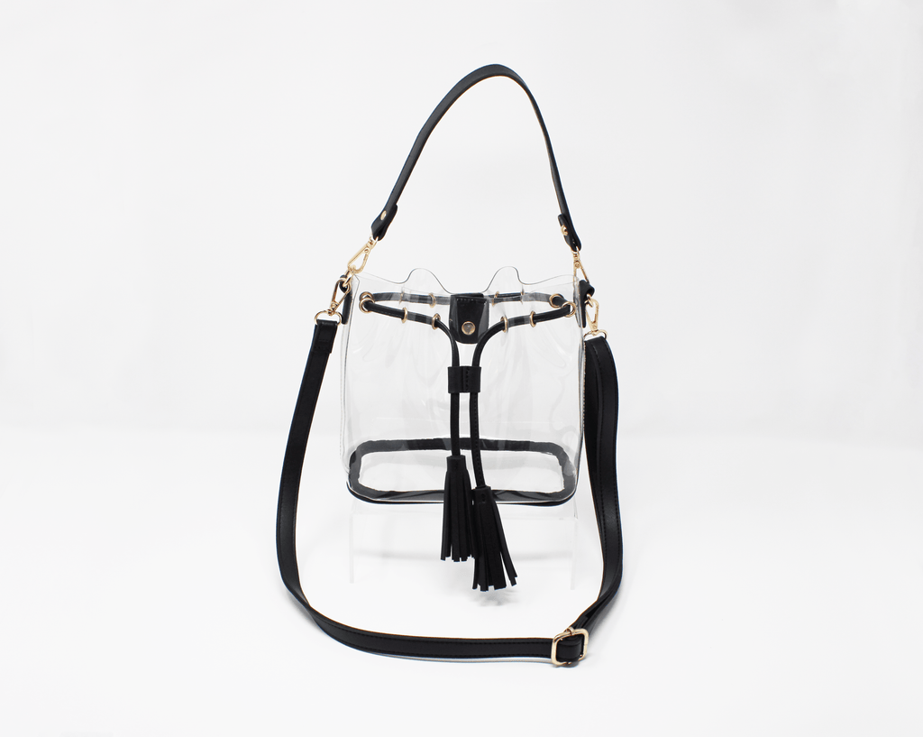 cute clear black stadium bag bucket bag crossbody bag for stadiums game day beis