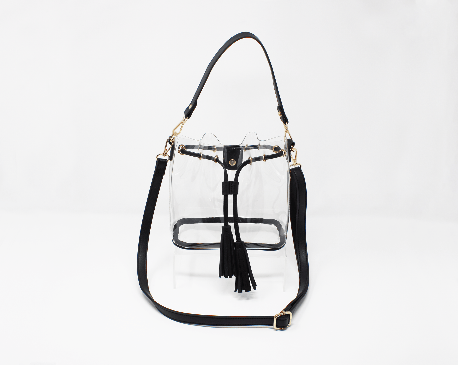 cute clear black stadium bag bucket bag crossbody bag for stadiums game day beis