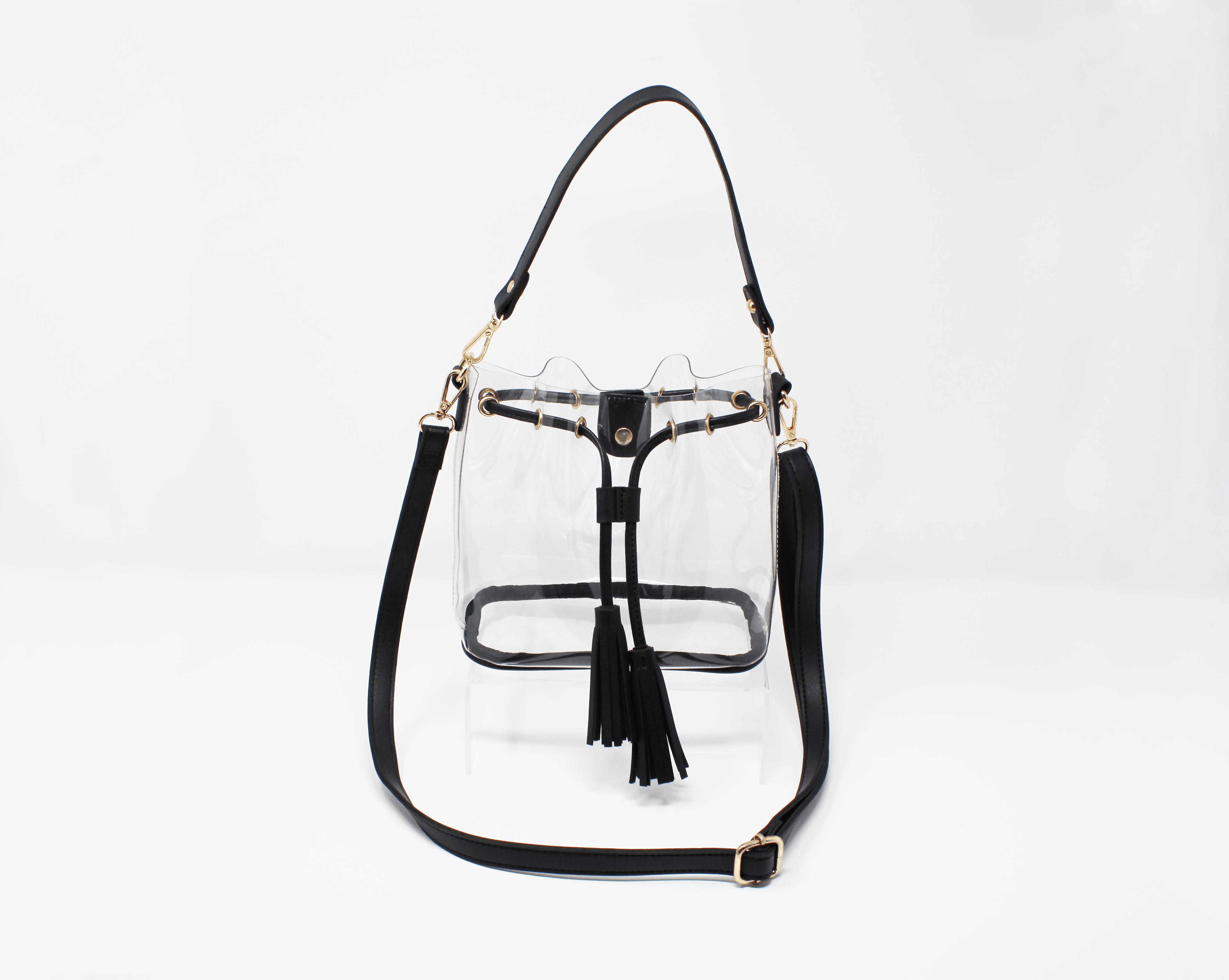 cute clear black stadium bag bucket bag crossbody bag for stadiums game day beis