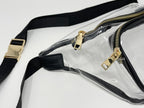 black clear stadium approved fanny pack with gold hardware by clearlee