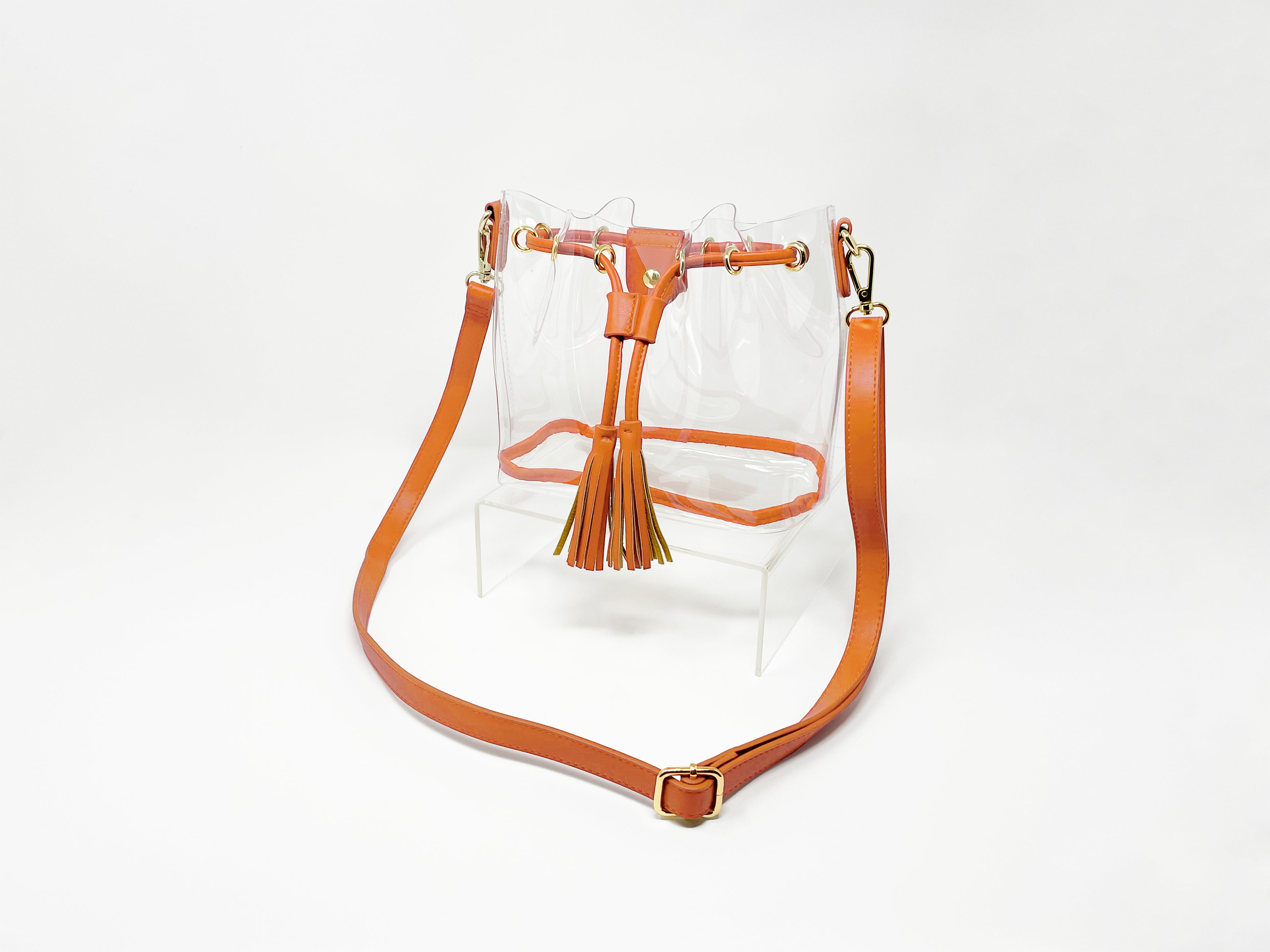 orange clear stadium bag for gameday concerts festivals stadium approved